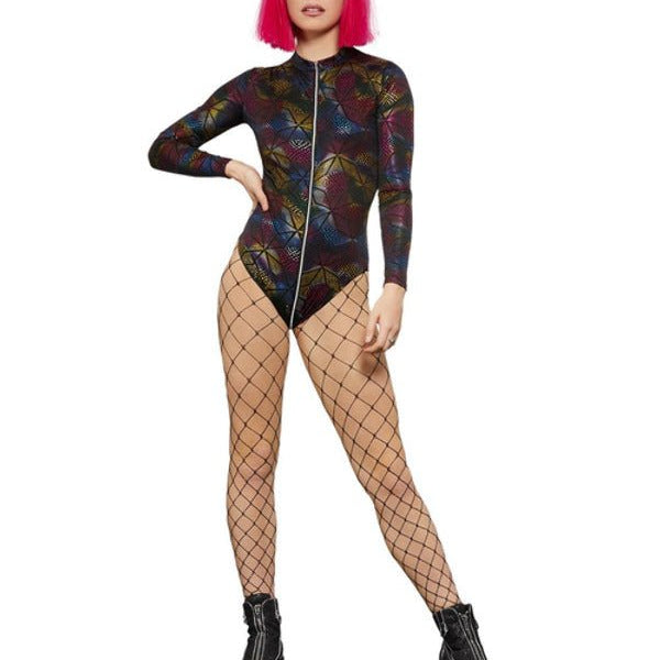 Fever Miss Whiplash Rainbow Print Bodysuit - Adult Weekender