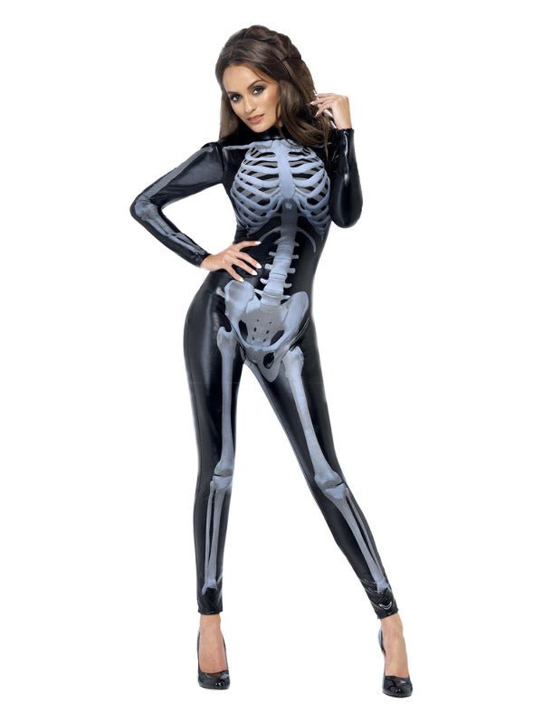 Fever Miss Whiplash Skeleton Costume, Black - Adult Weekender