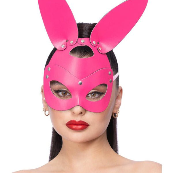 Fever Pink Mock Leather Rabbit Mask - Adult Weekender