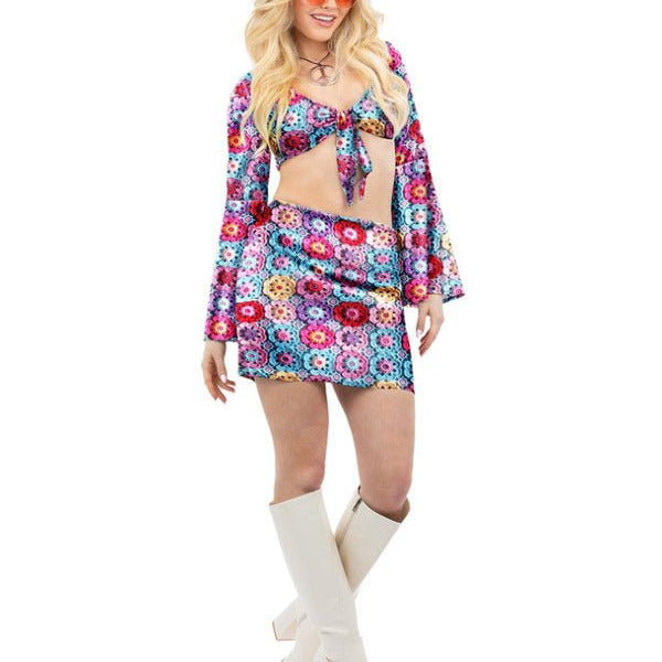 Fever Rainbow 60s Crochet Costume - Adult Weekender