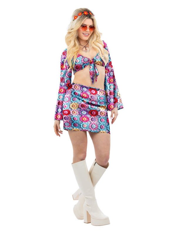 Fever Rainbow 60s Crochet Costume - Adult Weekender
