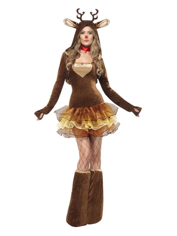 Fever Reindeer Costume, Tutu Dress, Brown - Adult Weekender