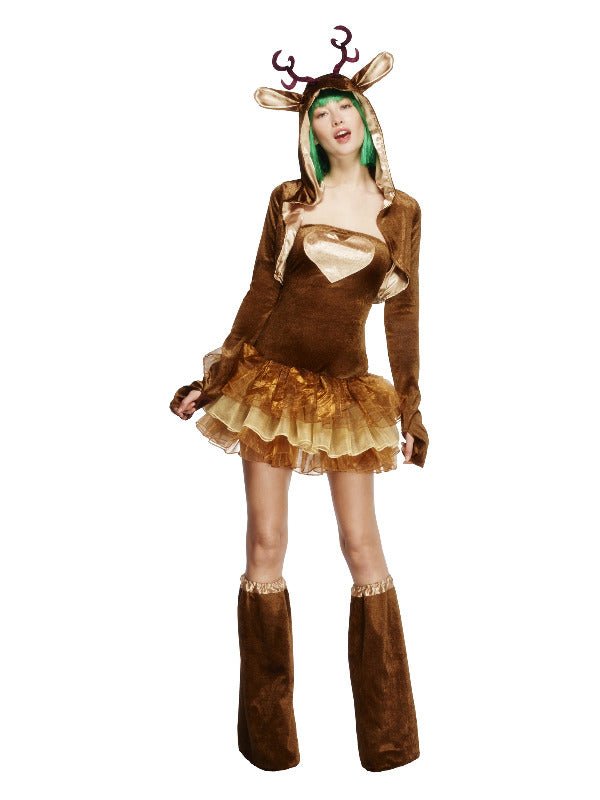 Fever Reindeer Costume, Tutu Dress, Brown - Adult Weekender