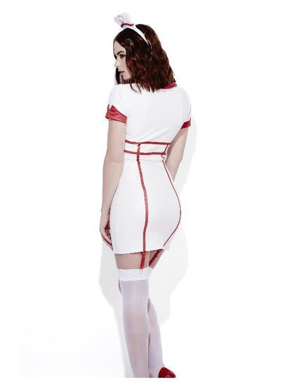 Fever Role - Play Nurse Wet Look Costume, White - Adult Weekender
