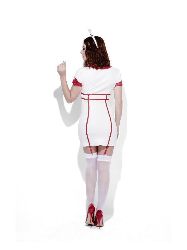 Fever Role - Play Nurse Wet Look Costume, White - Adult Weekender