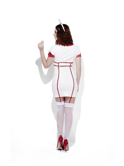 Fever Role - Play Nurse Wet Look Costume, White - Adult Weekender