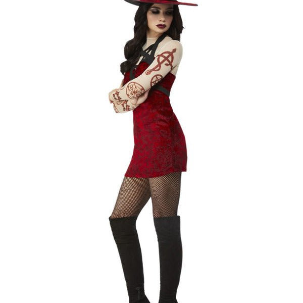Fever Satanic Witch Costume, Red - Adult Weekender