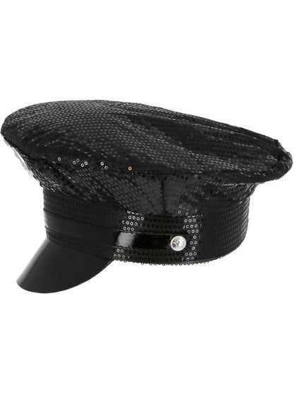 Fever Sequin Police Hat, Black - Adult Weekender
