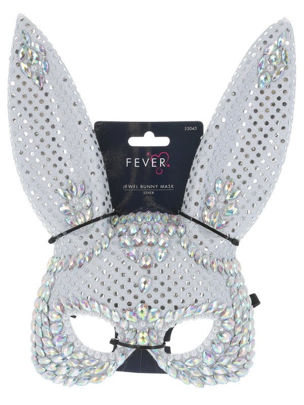 Fever Silver Jewel Bunny Mask - Adult Weekender