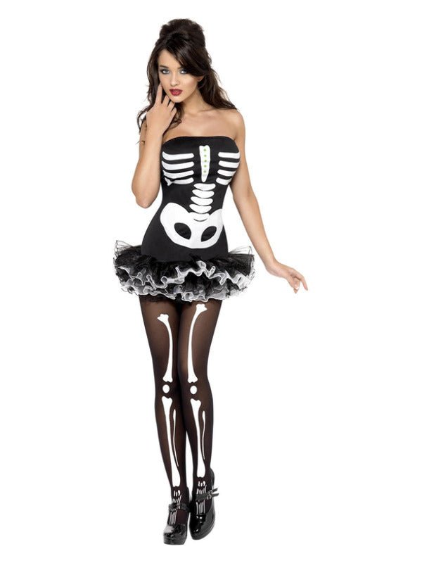 Fever Skeleton Costume, Black - Adult Weekender