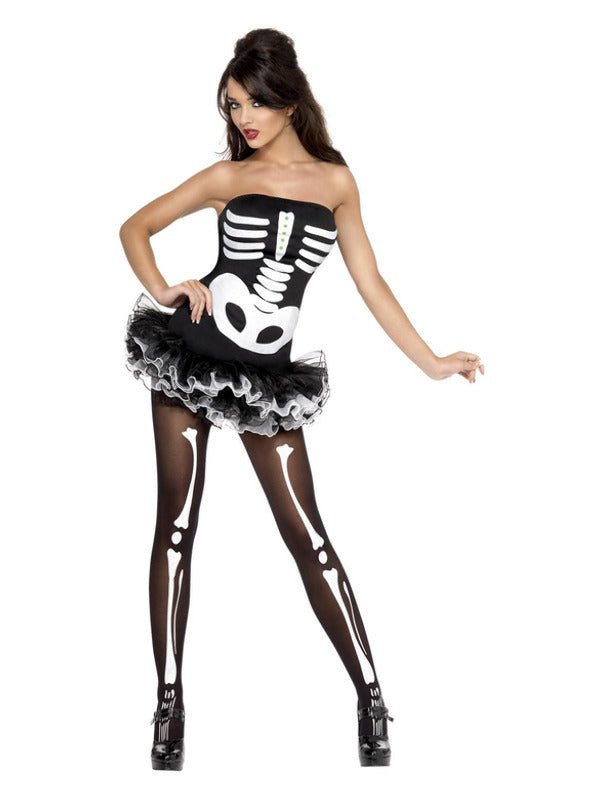 Fever Skeleton Costume, Black - Adult Weekender