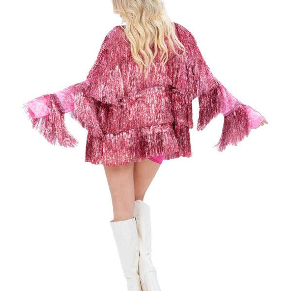 Fever Tinsel Festival Jacket, Pink - Adult Weekender