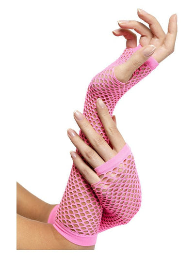 Fishnet Gloves, Pink - Adult Weekender