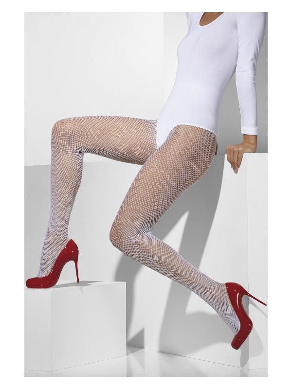 Fishnet Tights, White - Adult Weekender