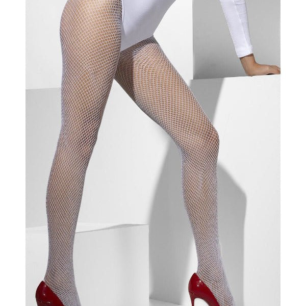 Fishnet Tights, White - Adult Weekender