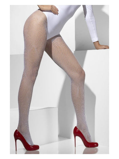 Fishnet Tights, White - Adult Weekender