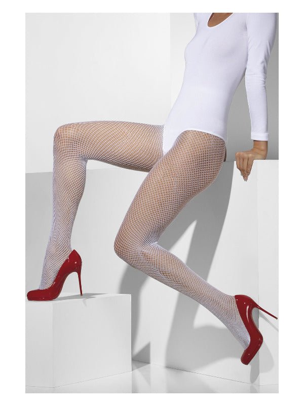 Fishnet Tights, White - Adult Weekender