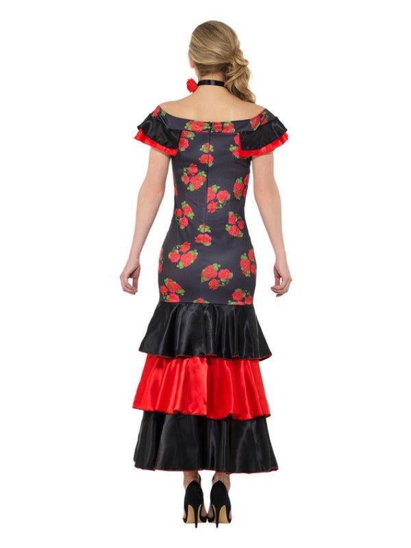 Flamenco Lady Costume, Black &amp; Red - Adult Weekender