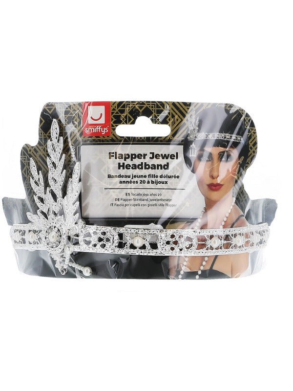 Flapper Headband, Silver - Adult Weekender