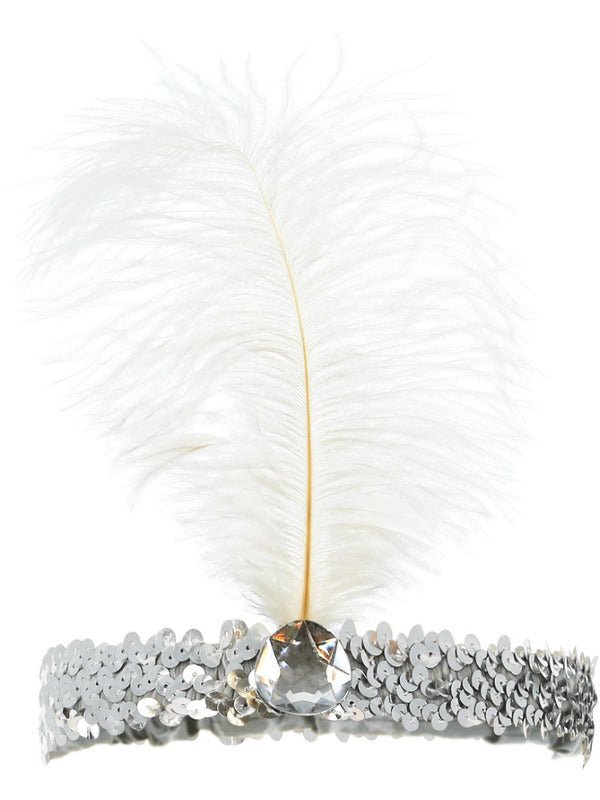 Flapper Headband, Silver - Adult Weekender