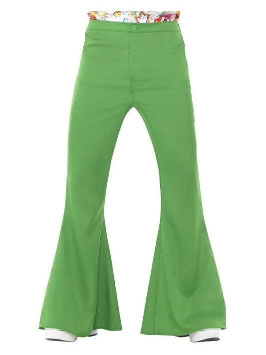 Flared Trousers, Mens, Green - Adult Weekender