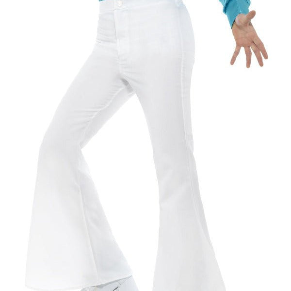 Flared Trousers, Mens, White - Adult Weekender