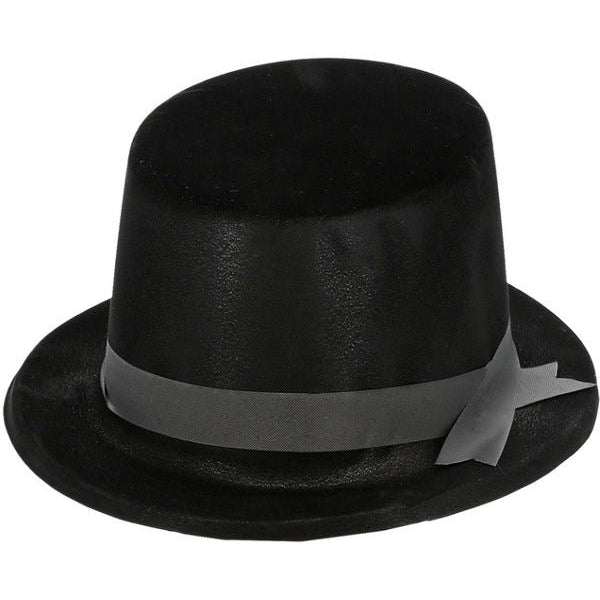 Flocked Topper Hat, Black - Adult Weekender