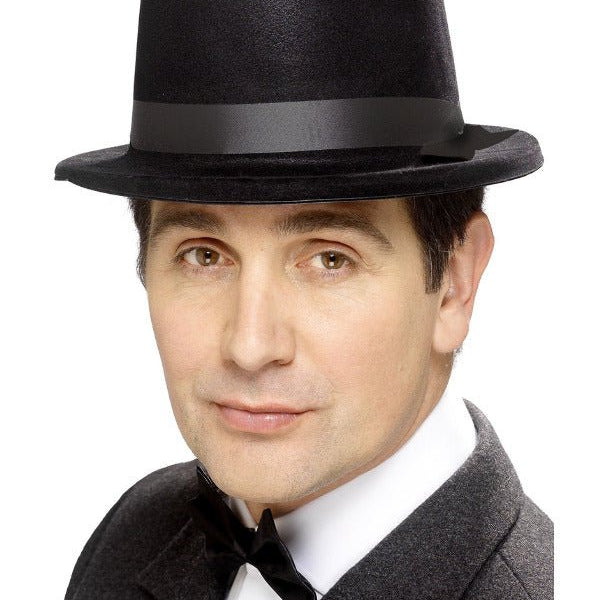 Flocked Topper Hat, Black - Adult Weekender