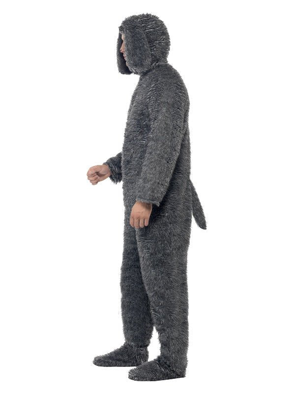 Fluffy Dog Costume, Grey - Adult Weekender