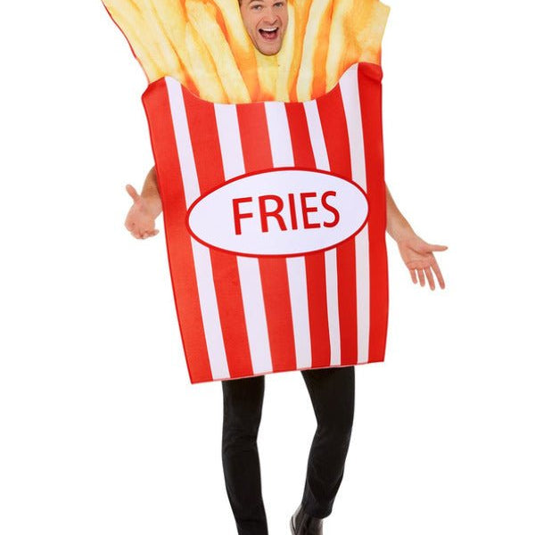 French Fries Costume, Red & White - Adult Weekender
