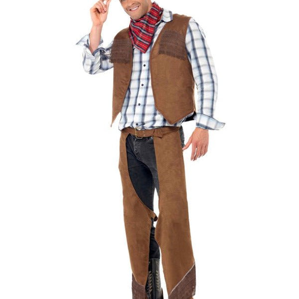 Fringe Cowboy Costume, Brown - Adult Weekender