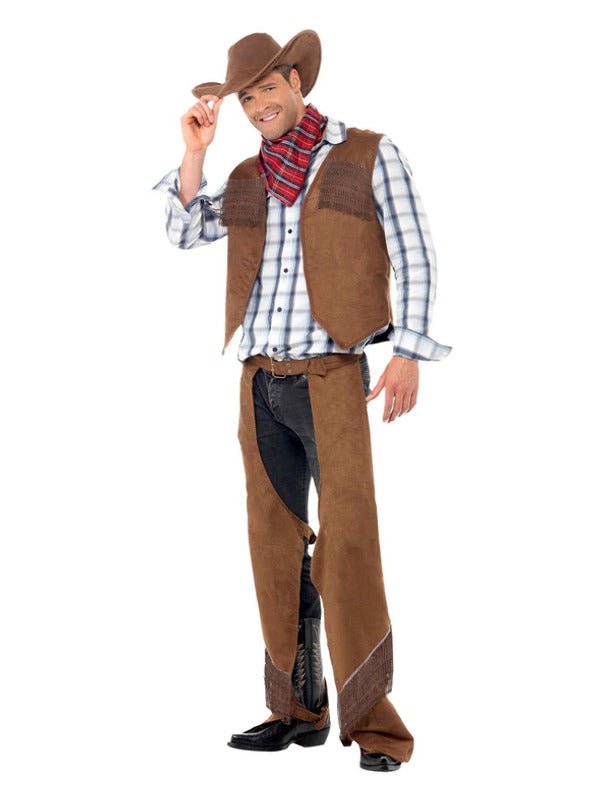Fringe Cowboy Costume, Brown - Adult Weekender