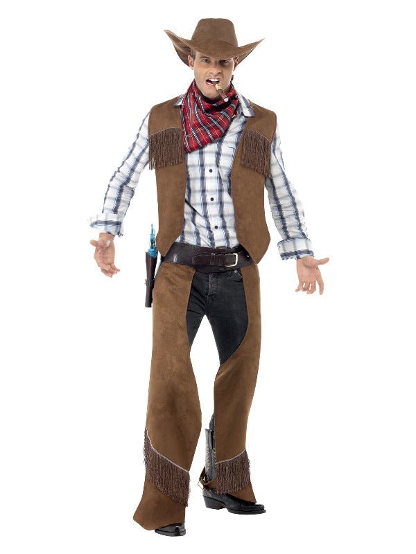 Fringe Cowboy Costume, Brown - Adult Weekender