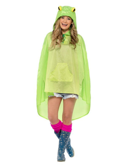 Frog Party Poncho, Green - Adult Weekender