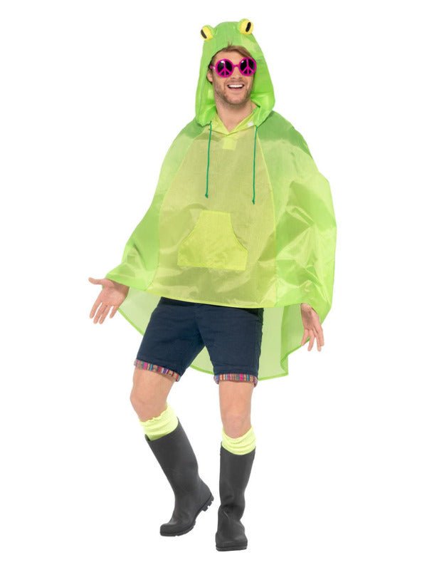 Frog Party Poncho, Green - Adult Weekender