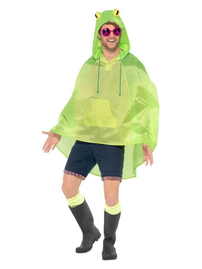 Frog Party Poncho, Green - Adult Weekender