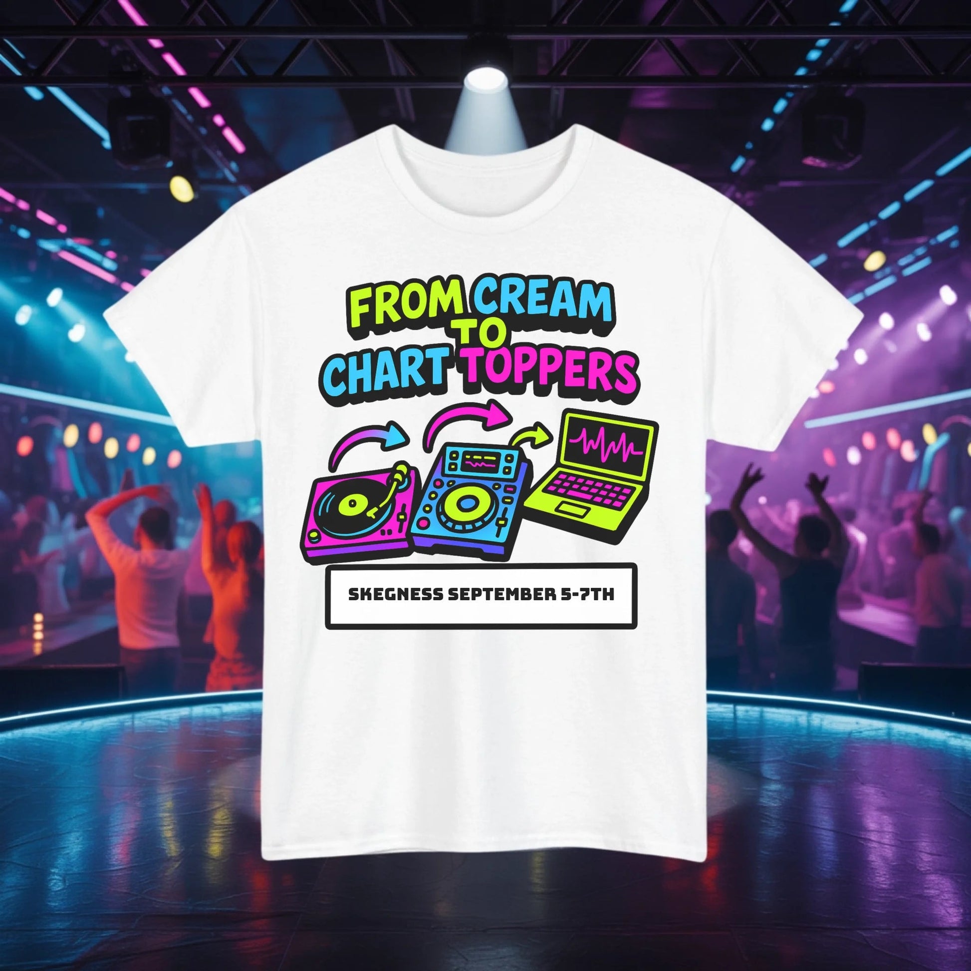 From Cream to Chart Toppers - Adult Weekender Front and Back Personalised Unisex Heavy T-Shirt Replay - Adult Weekender