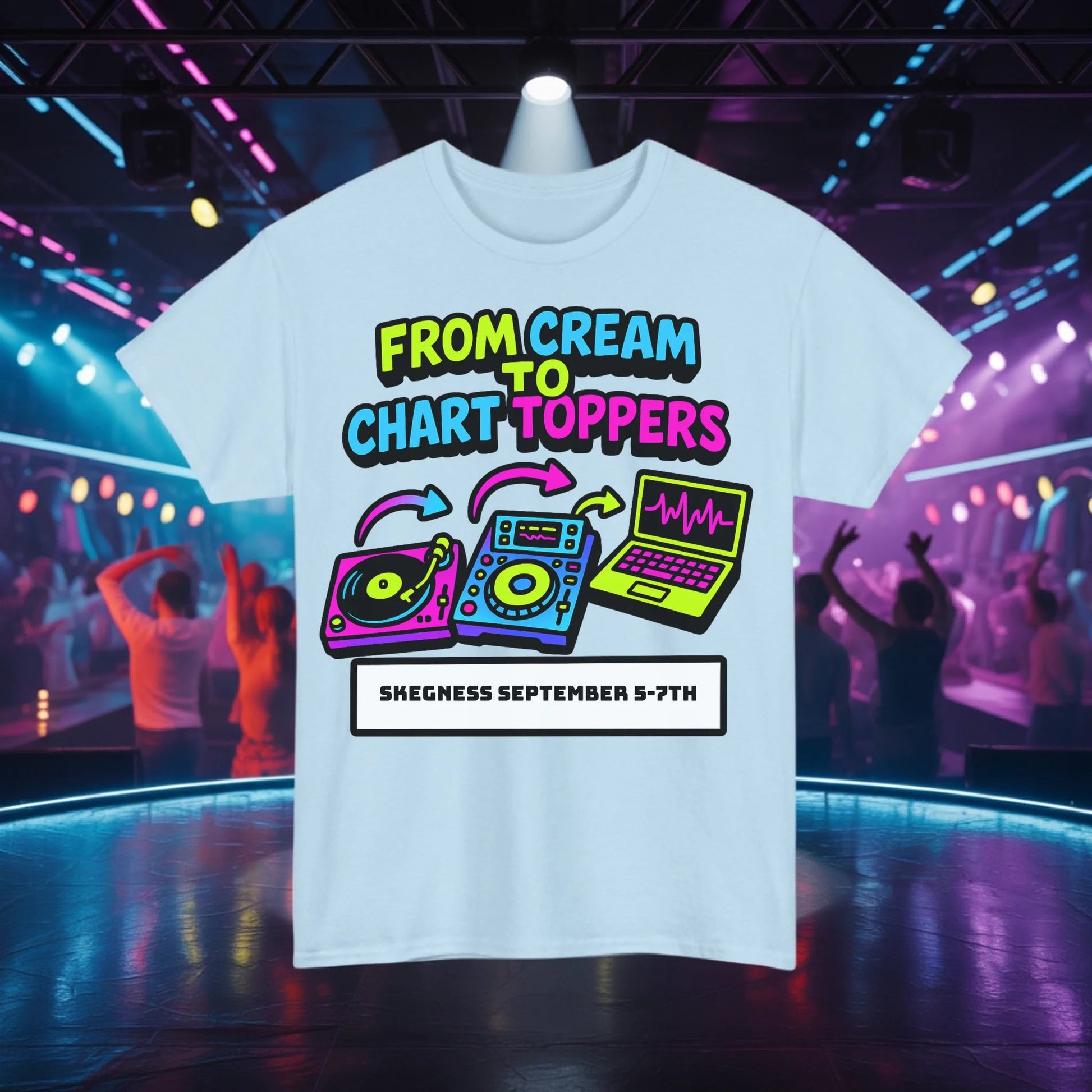 From Cream to Chart Toppers - Adult Weekender Front and Back Personalised Unisex Heavy T-Shirt Replay - Adult Weekender