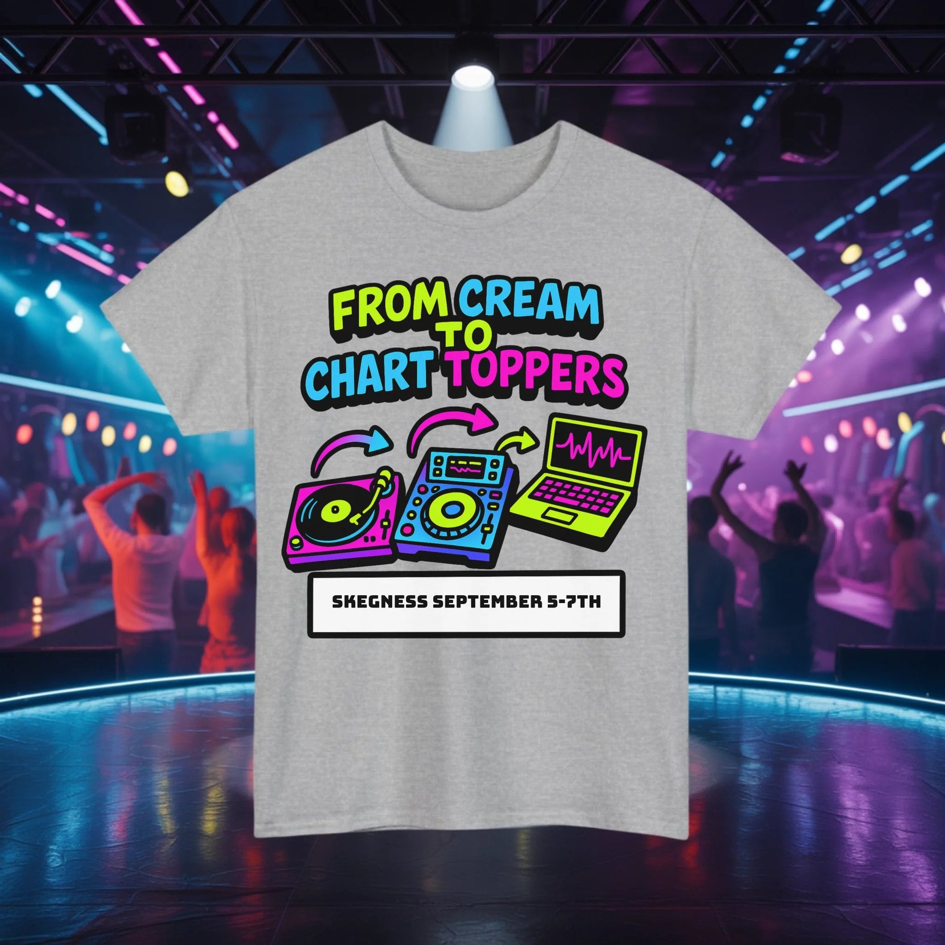 From Cream to Chart Toppers - Adult Weekender Front and Back Personalised Unisex Heavy T-Shirt Replay - Adult Weekender
