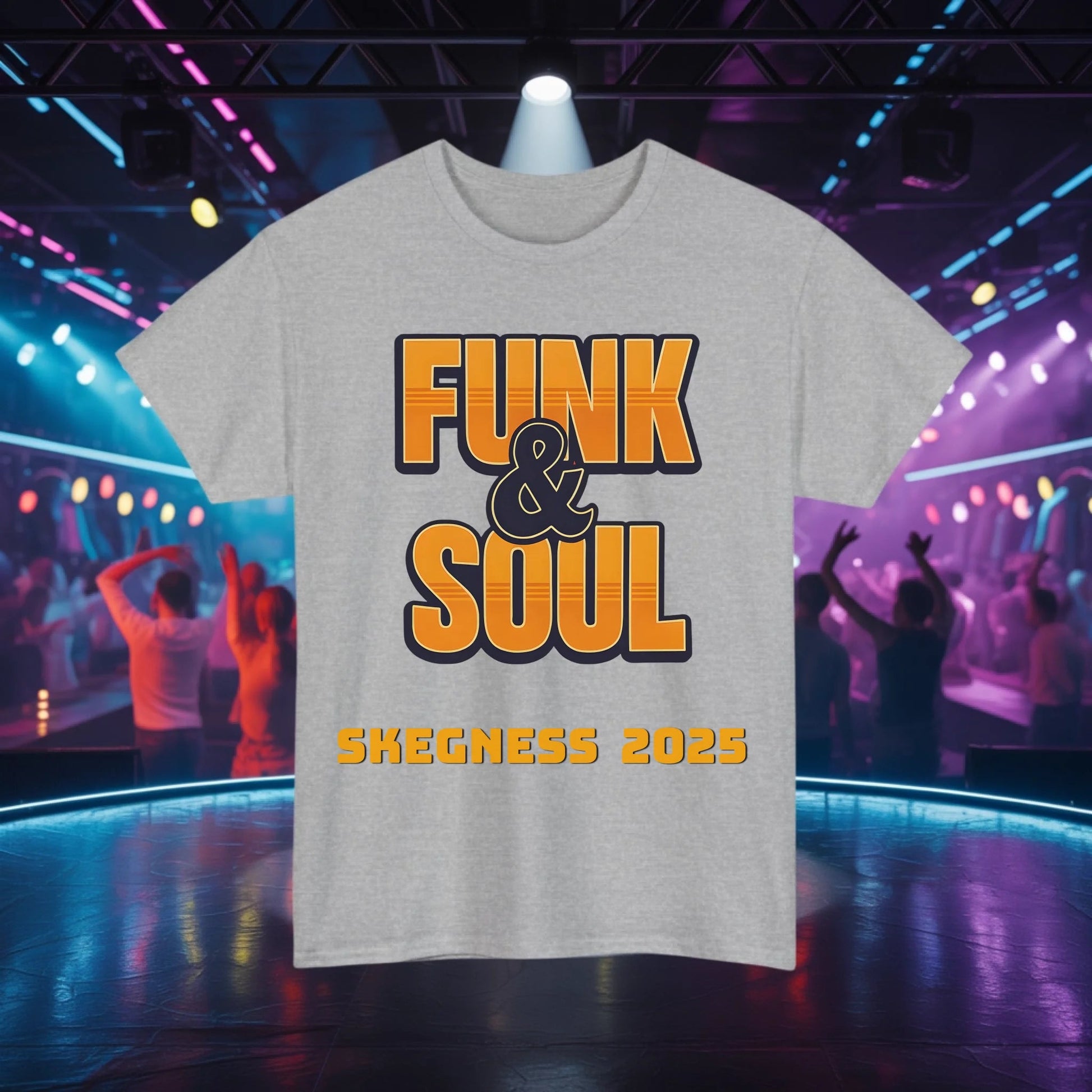 Funk and Soul - Adult Weekender Front and Back Personalised Unisex Heavy T-Shirt Soul Weekender - Adult Weekender