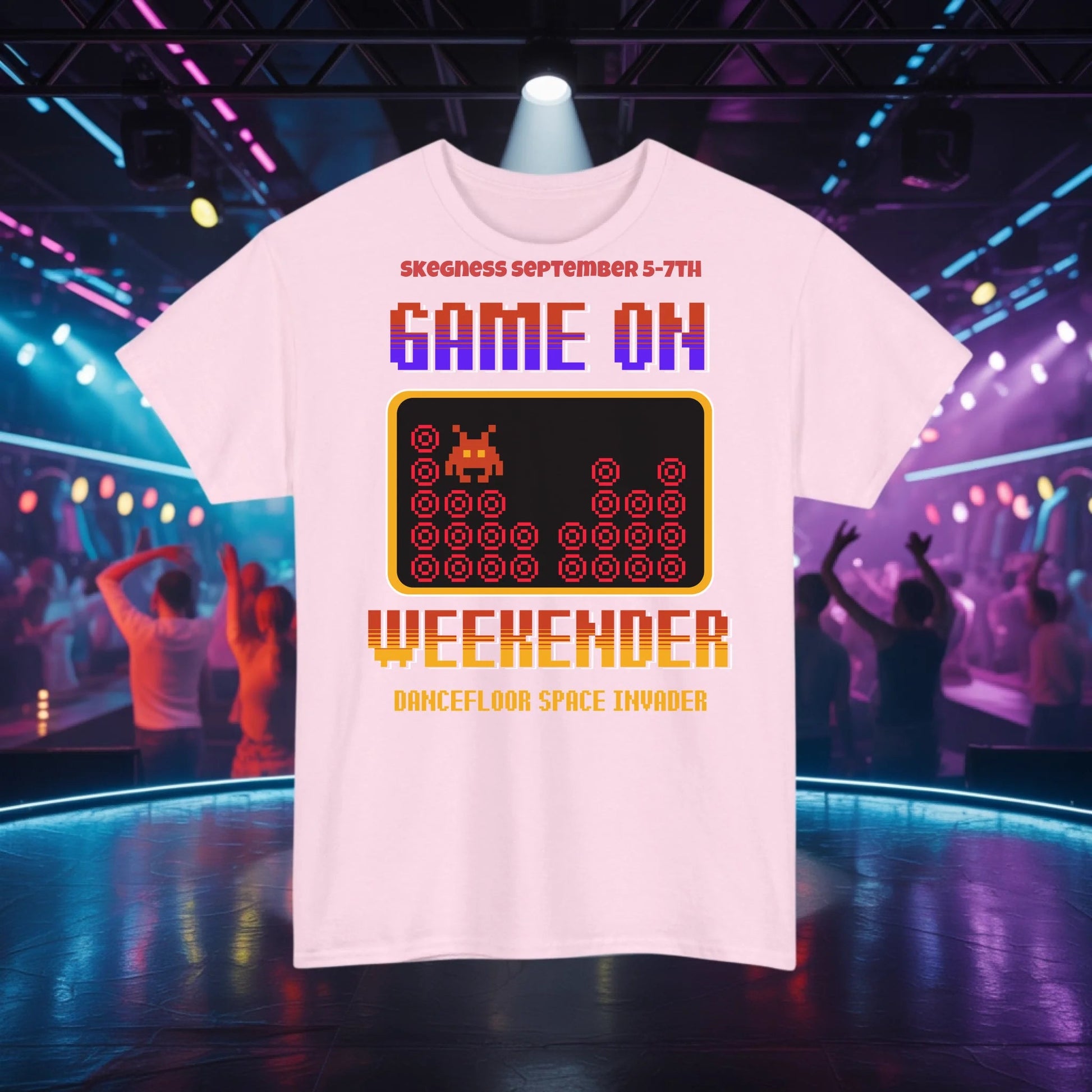 Game On - Adult Weekender Front and Back Personalised Unisex Heavy T-Shirt 80s - Adult Weekender