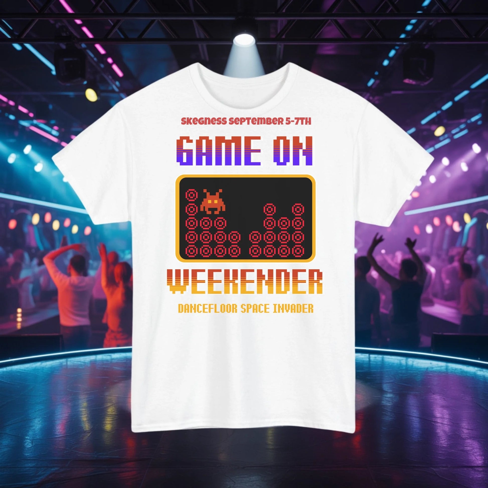 Game On - Adult Weekender Front and Back Personalised Unisex Heavy T-Shirt 80s - Adult Weekender
