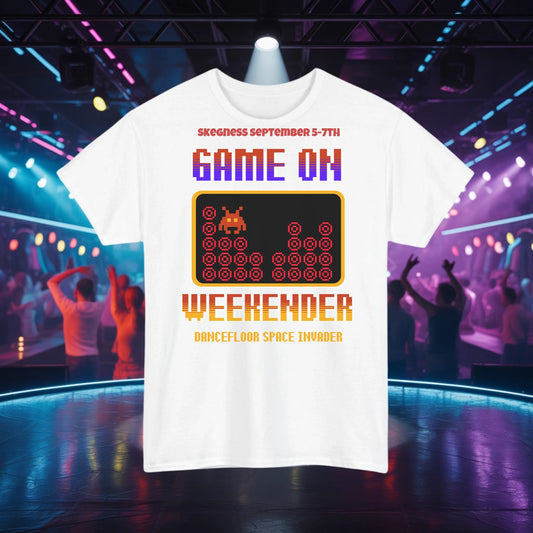 Game On - Adult Weekender Front and Back Personalised Unisex Heavy T-Shirt 80s - Adult Weekender