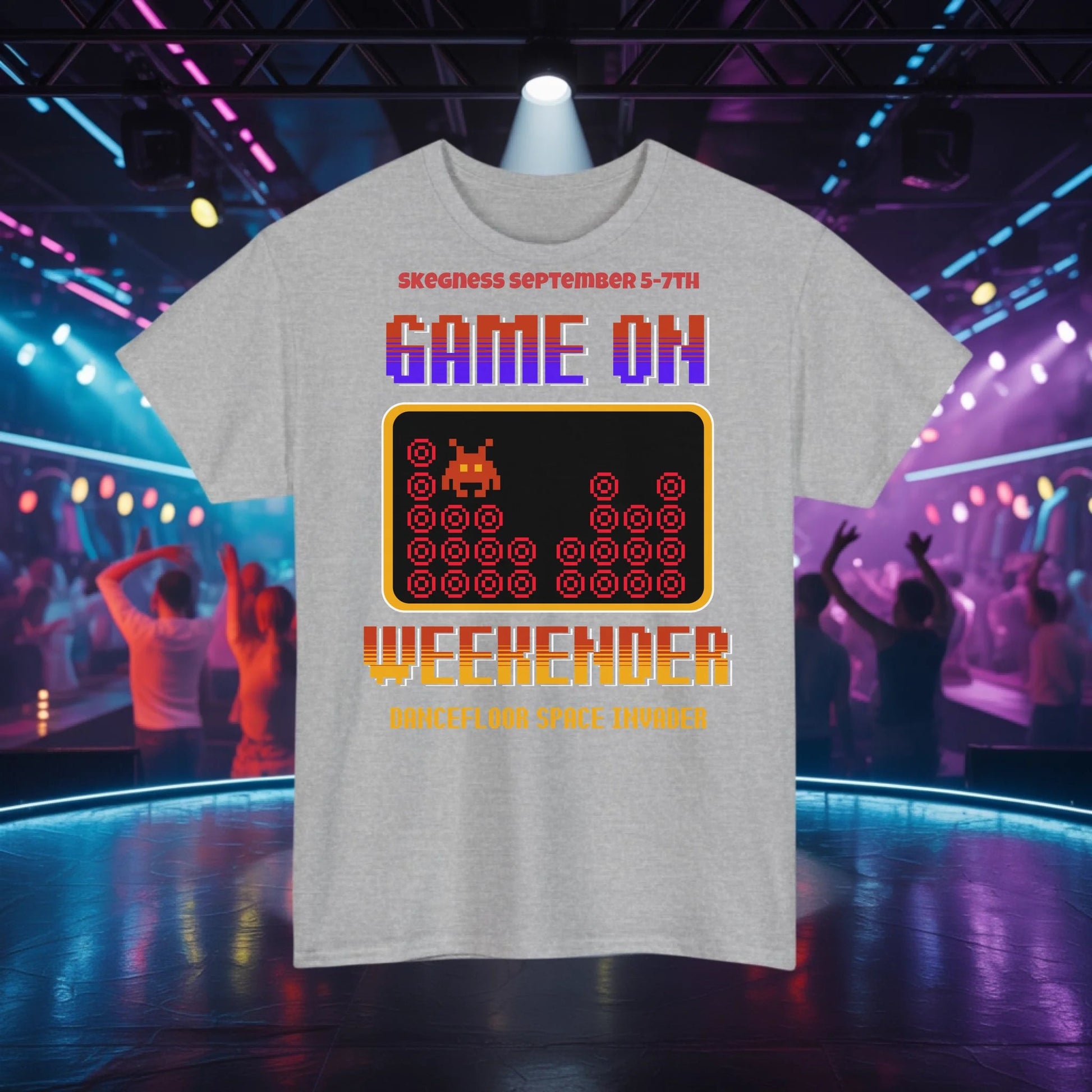 Game On - Adult Weekender Front and Back Personalised Unisex Heavy T-Shirt 80s - Adult Weekender