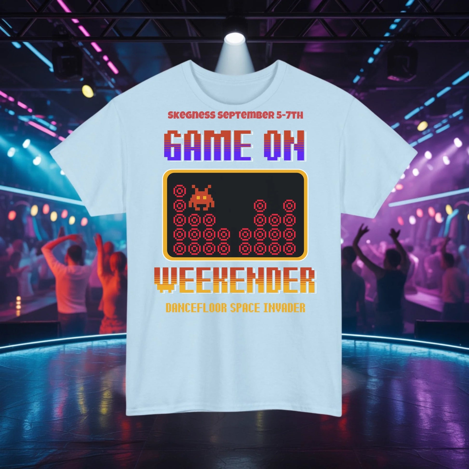Game On - Adult Weekender Front and Back Personalised Unisex Heavy T-Shirt 80s - Adult Weekender