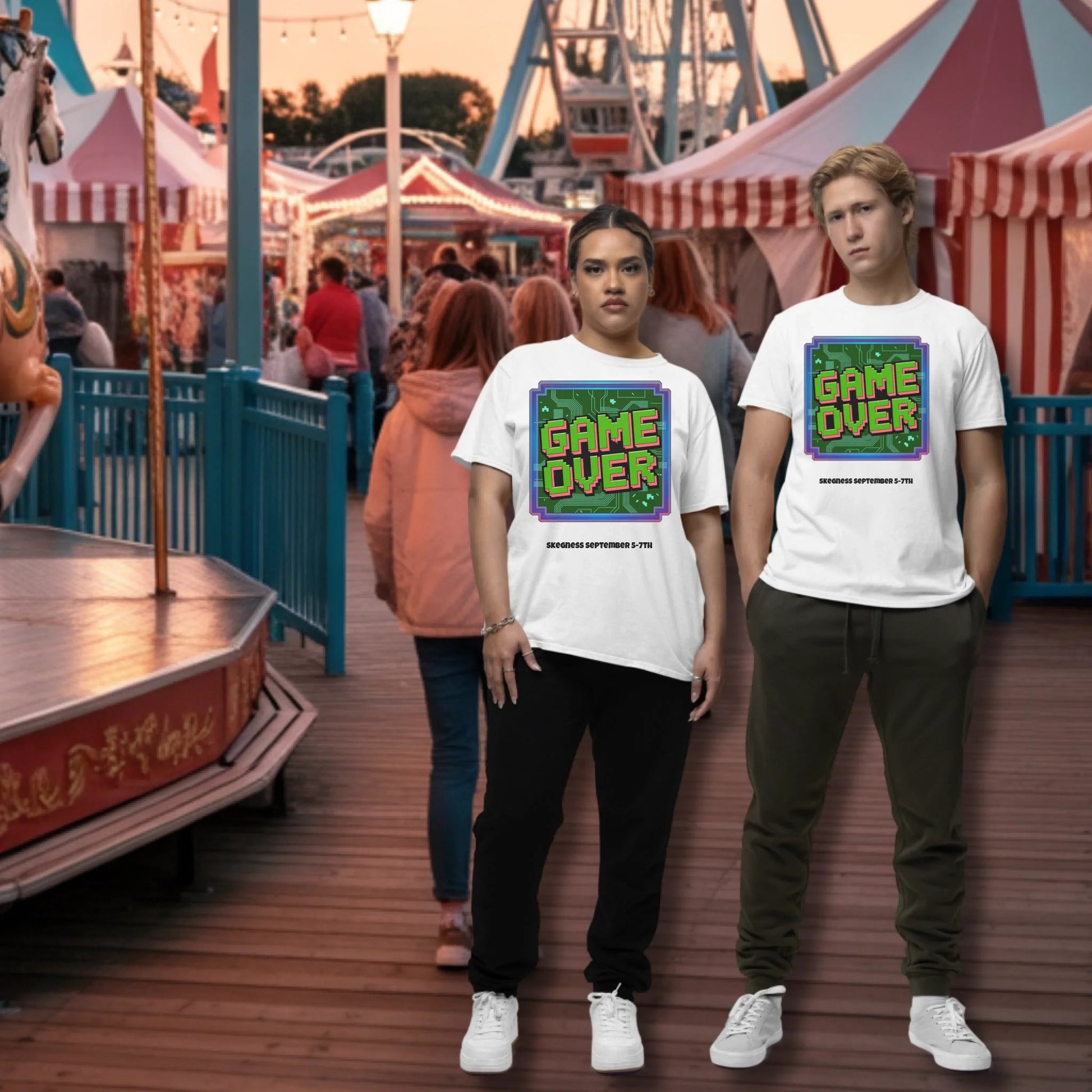 Game Over - Adult Weekender Front and Back Personalised Unisex Heavy T-Shirt - 90s - Adult Weekender