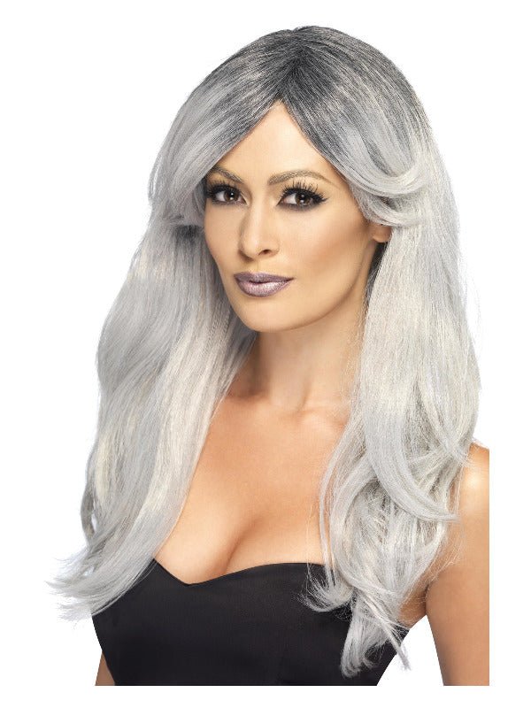 Ghostly Glamour Wig, Grey - Adult Weekender
