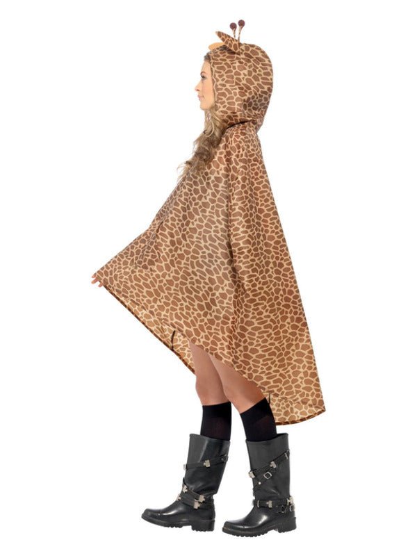 Giraffe Party Poncho, Brown - Adult Weekender