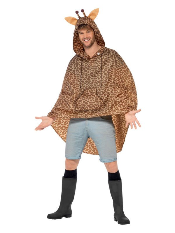 Giraffe Party Poncho, Brown - Adult Weekender