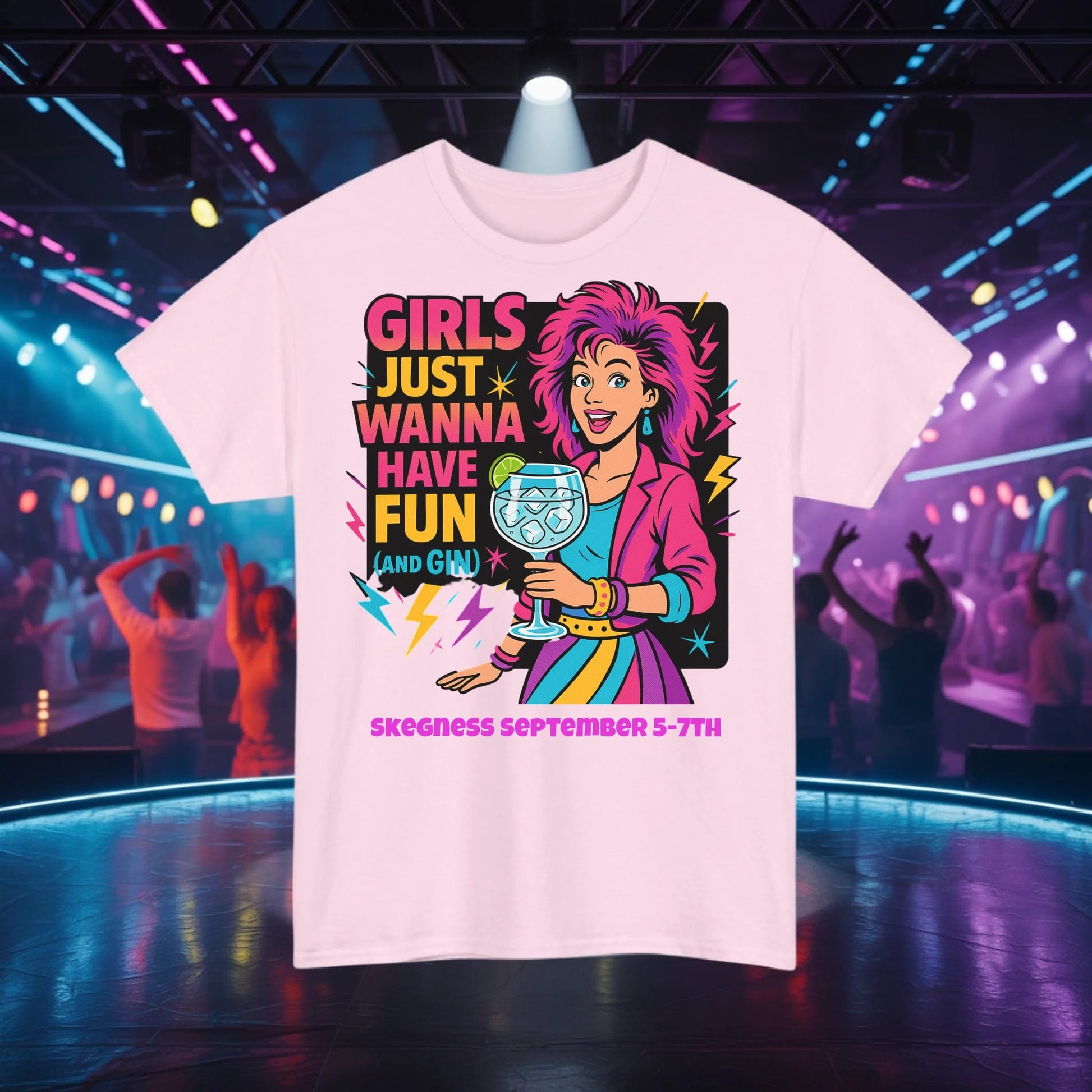 Girls just want to have fun - Adult Weekender Front and Back Personalised Unisex Heavy T-Shirt 80s - Adult Weekender